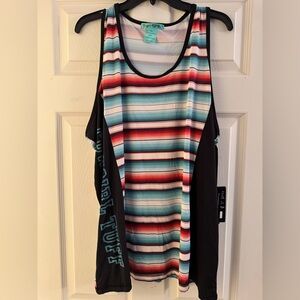 Cowgirl Tuff Colorful Striped Women's Tank Top